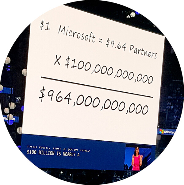 Partners generate $10 for every $1 in top-line Microsoft revenue annually.